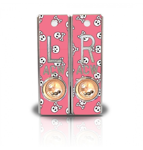 Aluminum Position Indicator X Ray Markers, Pink Skull Bones